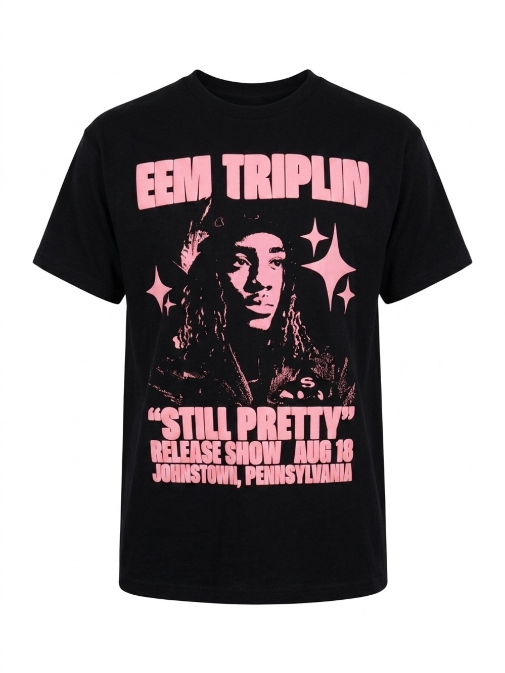 Eem Triplin "Still Pretty" Black Tee with Pink Graphic/ NWOT / X-Large